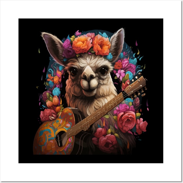 Llama Playing Guitar Wall Art by JH Mart
